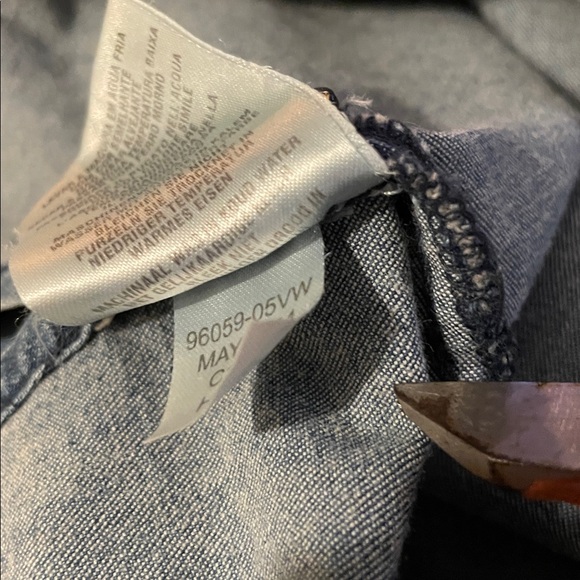 Harley-Davidson Denim Long Sleeve Lace Up Top - Picture 12 of 13